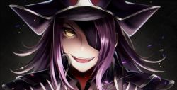 Rule 34 | 10s, 1girl, coat, dahut (fate), eyepatch, fate/extra, fate/grand order, fate (series), francis drake (fate), hat, open mouth, purple hair, yellow eyes