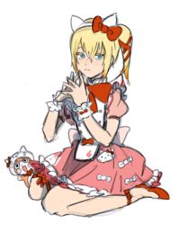 Rule 34 | 10s, 1girl, animal ears, blonde hair, blue eyes, dress, edna (tales), frills, hairband, hello kitty, sanrio, shoes, short hair, side ponytail, tales of (series), tales of zestiria
