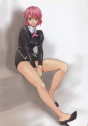 Rule 34 | 1990s (style), 1girl, agent aika, aika (series), black delmo, delmo, dress, high heels, highres, momoi nanabei, panties, pink eyes, pink hair, pretty well, skin tight, tight clothes, underwear, white panties