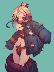 Rule 34 | 2girls, abigail williams (fate), abigail williams (traveling outfit) (fate), absurdres, alternate hairstyle, bandaid, bandaid on face, bandaid on forehead, bare shoulders, bikini, black bikini, black bow, black jacket, blonde hair, blue eyes, bow, breasts, closed mouth, crossed bandaids, cyberpunk, di yi xing zian, emerald float, fate/grand order, fate (series), forehead, frilled bikini, frills, fujimaru ritsuka (female), green background, hair bow, hair bun, heroic spirit traveling outfit, highres, hip focus, jacket, long hair, looking at viewer, multiple girls, navel, official alternate costume, orange bow, parted bangs, polka dot, polka dot bow, riyo (lyomsnpmp) (style), simple background, single hair bun, sleeves past wrists, small breasts, solo focus, swimsuit, tentacles, thighs
