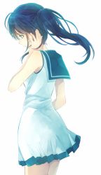 Rule 34 | 10s, 1girl, atsuki (threemountain), blue eyes, blue hair, dress, highres, hiradaira chisaki, long hair, nagi no asukara, sailor dress, school uniform, serafuku, side ponytail, standing
