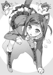 Rule 34 | 1girl, animal ears, cat ears, cat tail, greyscale, hentai ouji to warawanai neko., monochrome, monochrome, source request, tail, tsutsukakushi tsukiko