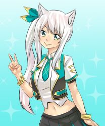 Rule 34 | 1girl, absurdres, alancruzk, animal ear fluff, animal ears, black skirt, black vest, bow, bracelet, cat ears, closed mouth, eyebrows hidden by hair, green bow, green eyes, green necktie, hair bow, hair ornament, hand up, highres, hizuki miu, jewelry, long hair, looking at viewer, miniskirt, multicolored clothes, necktie, plaid necktie, pleated skirt, shirt, side ponytail, silver hair, sketch, skirt, smile, solo, star (symbol), triangle print, v, very long hair, vest, virtual youtuber, wactor production, white shirt
