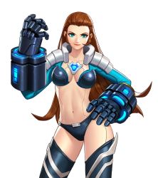 Rule 34 | 1girl, brown hair, gender request, genderswap, highres, maxima, midriff, official art, solo, the king of fighters