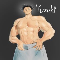 Rule 34 | 1boy, abs, after bathing, bare pectorals, biceps, covering privates, gyomei himejima, highres, kimetsu no yaiba, large hands, large pectorals, male focus, manly, mature male, muscular, muscular male, naked towel, nude, nude cover, onsen, pectorals, sauna, scar, scar on face, scar on forehead, thick arms, topless male, towel, veins, veiny arms, veiny hands, yuzuki erotic
