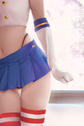 Rule 34 | 10s, 1girl, absurdres, black panties, derivative work, duong tich vi, elbow gloves, gloves, gradient background, highleg, highleg panties, highres, kantai collection, legs, making-of available, midriff, miniskirt, mr-vy, navel, outdoors, panties, photorealistic, pleated skirt, realistic, red thighhighs, shimakaze (kancolle), skindentation, skirt, solo, standing, striped clothes, striped thighhighs, thighhighs, thighs, thong, underwear, unmoving pattern, white gloves, white thighhighs, zettai ryouiki