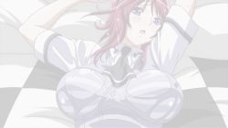 Rule 34 | 1girl, animated, animated gif, bed, blush, bra, breasts, covered erect nipples, heavy breathing, highres, hoods entertainment, looking at viewer, medium breasts, nipples, open mouth, oribe mafuyu, pov, purple eyes, red hair, school uniform, see-through, seikon no qwaser, striped bra, striped clothes, sweat, tight clothes, underwear, uno makoto, wet, wet clothes