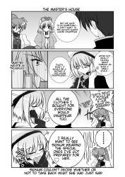 Rule 34 | 00s, 1boy, 3girls, armor, breath, chrono harlaown, clenched hand, comic, english text, expressionless, greyscale, hair ornament, hair ribbon, hard-translated, hat, heart, jacket, long hair, looking down, lyrical nanoha, magical boy, magical girl, mahou shoujo lyrical nanoha, mahou shoujo lyrical nanoha a&#039;s, mikage takashi, monochrome, multiple girls, open clothes, open jacket, open mouth, ponytail, reinforce, ribbon, sad, shamal, signum, spoken heart, sweatdrop, talking, third-party edit, tongue, translated, unison (nanoha), upper body, x hair ornament, yagami hayate