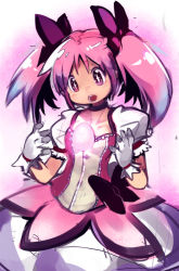 Rule 34 | + +, 10s, 1girl, bad id, bad pixiv id, bow, bubble skirt, gloves, glowing, hair bow, kaname madoka, magical girl, mahou shoujo madoka magica, mahou shoujo madoka magica (anime), pink eyes, pink hair, puffy short sleeves, puffy sleeves, sho-n-d, short sleeves, skirt, solo, soul gem, symbol-shaped pupils, twintails, white gloves