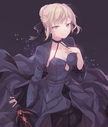 Rule 34 | 1girl, artoria pendragon (fate), bad id, bad pixiv id, black background, black dress, blonde hair, braid, breasts, closed mouth, collar, dark persona, dress, excalibur (fate/stay night), excalibur morgan (fate), fate/grand order, fate (series), gothic lolita, hair ribbon, hand on own chest, holding, holding sword, holding weapon, lolita fashion, long dress, looking at viewer, petals, ribbon, saber (fate), saber alter, saibe, solo, sword, weapon, yellow eyes
