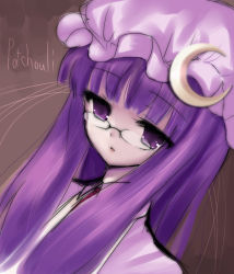 Rule 34 | 1girl, bespectacled, female focus, glasses, patchouli knowledge, purple eyes, solo, touhou