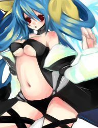 Rule 34 | 1girl, akira kichi, arc system works, ayakichi, bad id, bad pixiv id, blue hair, breasts, dizzy (guilty gear), guilty gear, highres, large breasts, midriff, red eyes, ribbon, solo, underboob
