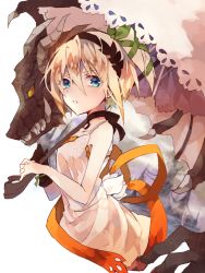 Rule 34 | 10s, 1girl, bare shoulders, blue eyes, breasts, choker, dragon, dress, edna (tales), gloves, hairband, open mouth, orange hair, ribbon, short hair, side ponytail, simple background, tales of (series), tales of zestiria, umbrella