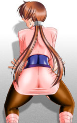 Rule 34 | ass, brown hair, pantyhose, shermie (kof), snk, the king of fighters, torn clothes, torn legwear