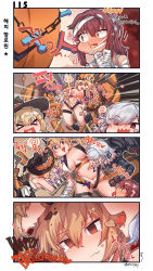 Rule 34 | &gt;o&lt;, 4koma, aningay, bandages, breasts, candy, colorized, comic, crumbs, fnc (girls&#039; frontline), food, girls&#039; frontline, halloween, halloween costume, hat, highres, korean text, licking, licking another&#039;s face, licking leg, m870 (pumpkin fortress) (girls&#039; frontline), official alternate costume, pumpkin, saiga-12 (girls&#039; frontline), spas-12 (goblin huntress) (girls&#039; frontline), sword, tears, weapon, witch hat, yuri