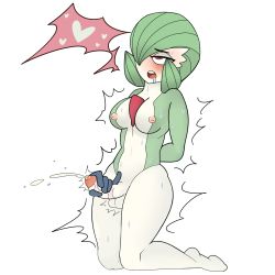 Rule 34 | 1futa, absurdres, ahegao, arms behind back, blush, breasts, creatures (company), cum, disembodied hand, drooling, ejaculation, erection, feet, furry, furry female, futanari, game freak, gardevoir, gen 3 pokemon, green hair, hair over one eye, half-closed eyes, handjob, heart, highres, kneeling, large breasts, looking up, lotion, m0n1e, navel, nintendo, nipples, open mouth, penis, pokemon, pokemon (creature), pokemon rse, red eyes, saliva, short hair, simple background, solo, spoken heart, sweat, teeth, testicles, trembling, uncensored, white background