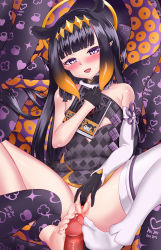 Rule 34 | 1boy, 1girl, absurdres, artist request, black hair, blush, book, breasts, censored, clothed masturbation, diuda, feet, flat chest, footjob, half-closed eyes, highres, hololive, hololive english, masturbation, ninomae ina&#039;nis, ninomae ina&#039;nis (1st costume), penis, pussy, tentacle hair, tentacles, virtual youtuber