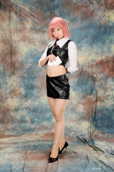 Rule 34 | cosplay, high heels, midriff, photo (medium), pink hair, rakushou pachi-slot sengen 5, rio rollins, rurunyah, shoes