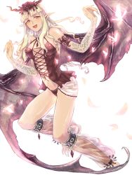 Rule 34 | 1girl, bad id, bad pixiv id, bare shoulders, bat wings, blush, breasts, bug, butterfly, castlevania (series), castlevania: lament of innocence, demon girl, insect, lace, leg warmers, open mouth, pointy ears, red eyes, salt (reincarnation), silver hair, solo, succubus (castlevania), tattoo, tiara, wings