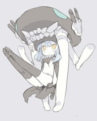Rule 34 | 10s, 1girl, abyssal ship, black gloves, black thighhighs, blade (galaxist), bodysuit, cape, gloves, kantai collection, monster, pale skin, personification, silver hair, simple background, sketch, solo, thighhighs, wo-class aircraft carrier, yellow eyes