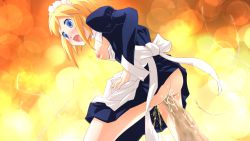Rule 34 | 1girl, blonde hair, blue eyes, blush, breasts, clothed sex, flying maid, game cg, maid, nipples, tentacle sex, tentacles, vaginal
