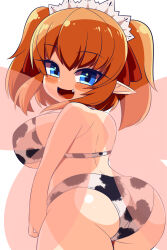 Rule 34 | 1girl, animal print, breasts, cow print, fairy, fairy wings, gero zoukin, highres, large breasts, oppai loli, pointy ears, solo, sunny milk, touhou, wings