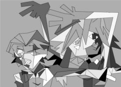 Rule 34 | 10s, brief (psg), couple, cubism, monochrome, panty &amp; stocking with garterbelt, panty (psg)