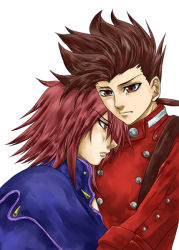 Rule 34 | 00s, age difference, brown hair, father and son, kratos aurion, lloyd irving, male focus, red eyes, red hair, short hair, tales of (series), tales of symphonia