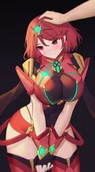 Rule 34 | breasts, headpat, highres, large breasts, pyra (xenoblade), red eyes, red hair, siun, xenoblade chronicles (series), xenoblade chronicles 2