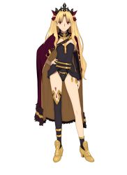 Rule 34 | 1girl, blonde hair, cape, crown, detached sleeves, earrings, ereshkigal (fate), fate/grand order, fate (series), jewelry, official art, red eyes, skull, tagme, transparent background