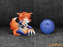 Rule 34 | 1girl, animal ears, copyright name, fox ears, fox tail, internet explorer, mozilla firefox, os-tan, personification, solo, tail, yellow eyes