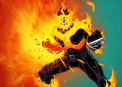 Rule 34 | 1boy, beard, blue bodysuit, blue eyes, bodysuit, boku no hero academia, bulge, covered abs, endeavor (boku no hero academia), facial hair, feet out of frame, fiery hair, fighting stance, fire, flaming hand, highres, large pectorals, legs apart, looking at viewer, male focus, mature male, muscular, muscular male, no pupils, pectorals, red hair, scar, scar across eye, scar on face, short hair, sideburns, solo, spidermanfan2099, spiked hair, stubble, thighs, wallpaper, cowboy western