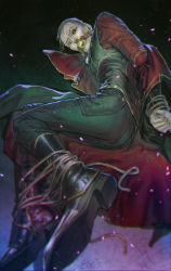 Rule 34 | 1boy, arcane: league of legends, arms behind back, ass, ball gag, black sclera, boots, bound, bound arms, brown footwear, brown hair, colored sclera, gag, gagged, green pants, heterochromia, highres, jiao mao, knee boots, league of legends, long sleeves, lying, on side, pants, red shirt, rope, scar, scar across eye, scar on face, shiny clothes, shirt, short hair, silco (arcane), solo, vest