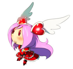 Rule 34 | 00s, 1girl, :&gt;, chibi, cure passion, fresh precure!, hair ornament, head wings, heart hair ornament, higashi setsuna, magical girl, nekomamire, pantyhose, pink hair, precure, red eyes, solo, wings