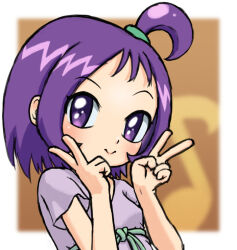 Rule 34 | 1girl, child, ojamajo doremi, purple eyes, purple hair, segawa onpu