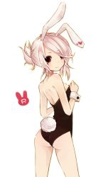 Rule 34 | 1girl, animal ears, ass, breasts, rabbit ears, bunny girl, rabbit tail, heart, league of legends, orange eyes, ponytail, riven (league of legends), short hair, small breasts, tail, white hair, yana (pixiv 2410913)