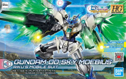 Rule 34 | blue eyes, copyright name, dual wielding, energy wings, firing, glowing, glowing eyes, gn drive, gun, gundam, gundam 00 sky, gundam 00 sky moebius, gundam build divers, gundam build divers re:rise, holding, holding gun, holding weapon, logo, mecha, mobile suit, no humans, official art, qr code, robot, shoulder cannon, v-fin, weapon