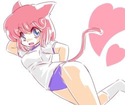 Rule 34 | animal ears, artist request, cat ears, cat girl, cat tail, pastel (twinbee), pink hair, tail, twinbee