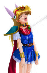 Rule 34 | 1990s (style), akazukin chacha, blonde hair, closed eyes, highres, magical princess, open mouth, wet
