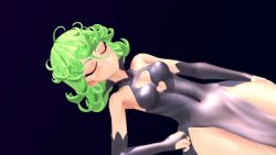 Rule 34 | 1girl, 3d, alternate costume, animated, ass, ass shake, audible music, bare legs, black dress, breasts, cleavage cutout, clothes lift, clothing cutout, curly hair, curvy, dancing, dress, from side, full body, green eyes, green hair, heart, high heels, highres, huge ass, jiggle, jumping, long sleeves, matching hair/eyes, mikumikudance (medium), music, navel, no panties, one-punch man, pelvic curtain, pelvic curtain lift, shiny skin, skin tight, small breasts, solo, sound, tatsumaki, thighs, underwear, video, wide hips
