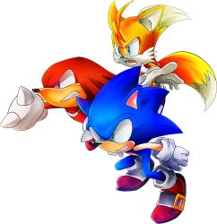 Rule 34 | 3boys, furry, furry male, gloves, highres, knuckles the echidna, male focus, multiple boys, sega, sonic (series), sonic the hedgehog, tail, tails (sonic)