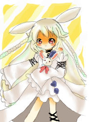 Rule 34 | 00s, animal ears, braid, rabbit ears, detached sleeves, dress, long hair, pandora hearts, red eyes, white hair, will of the abyss