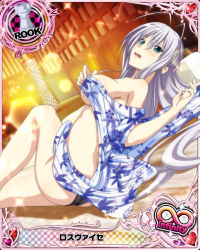 Rule 34 | 10s, 1girl, antenna hair, artist request, blue eyes, breasts, card (medium), character name, chess piece, hair ribbon, high school dxd, high school dxd infinity, large breasts, long hair, official art, ribbon, rook (chess), rossweisse, silver hair, solo, trading card, very long hair