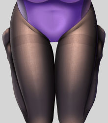 Rule 34 | 1girl, black pantyhose, breasts, fine fabric emphasis, grey background, groin, gurande (g-size), gusset, head out of frame, highres, large breasts, leotard, lower body, original, pantyhose, purple leotard, seiza, simple background, sitting, solo, thigh gap, thighband pantyhose