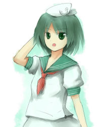 Rule 34 | 1girl, female focus, ghost, green eyes, green hair, hat, matching hair/eyes, murasa minamitsu, sailor, sailor hat, solo, touhou, undefined fantastic object