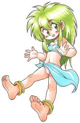 Rule 34 | 1girl, character request, feet, green hair, highres, long hair, oyatsu (mk2), skirt, soles, solo, toes