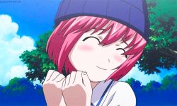 Rule 34 | 00s, 1girl, animated, animated gif, blush, child, elfen lied, closed eyes, happy, hat, lowres, lucy (elfen lied), monster girl, pink hair, screencap, smile, solo, tree