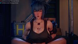 Rule 34 | 1boy, 1girl, 3d, animated, blue eyes, blue hair, bouquetman, breasts, clothed female nude male, earrings, gloves, hetero, highres, jewelry, leona heidern, looking at viewer, looping animation, matching hair/eyes, necklace, nude, paizuri, paizuri under clothes, pov, snk, sound, tagme, the king of fighters, uncensored, video
