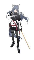 Rule 34 | 1girl, animal ears, arknights, belt, belt pouch, black capelet, black footwear, black hair, black pantyhose, black shorts, boots, capelet, chinese commentary, cigarette, commentary request, full body, highres, holding, holding cigarette, holding sword, holding weapon, jacket, pantyhose under shorts, long hair, long sleeves, pantyhose, parted lips, pouch, shorts, simple background, smoke, smoking, solo, standing, sword, tail, texas (arknights), weapon, white background, white jacket, wolf ears, wolf girl, wolf tail, xiandao1213, yellow eyes