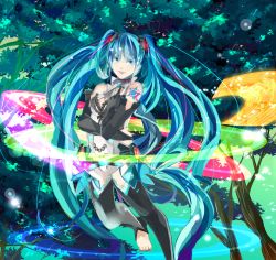 Rule 34 | bad id, bad pixiv id, blue hair, detached sleeves, hatsune miku, kireme, long hair, music, solo, twintails, vocaloid
